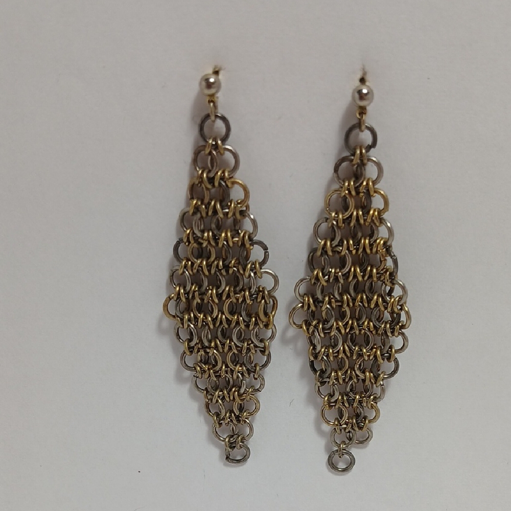 Elegant Gold and Silver Chain Earrings